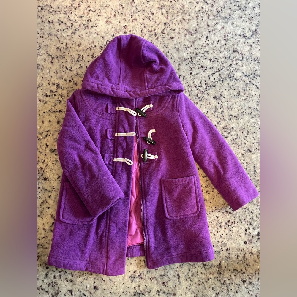 Old Navy Kids Purple Hooded Toggle coat size 5
